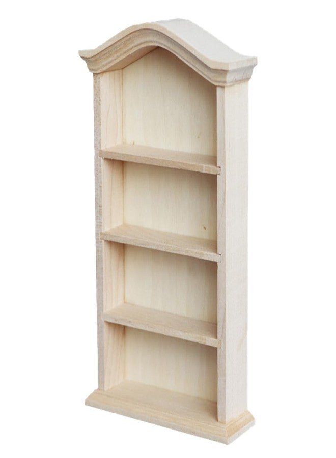 SHINEOFI 1 12 Scale Miniature Wooden Dollhouse Bookshelf Cabinet with 4-Tier Shelves Mini Dollhouse Furniture for Organization Craft Room Display and Doll Accessories - Image 1